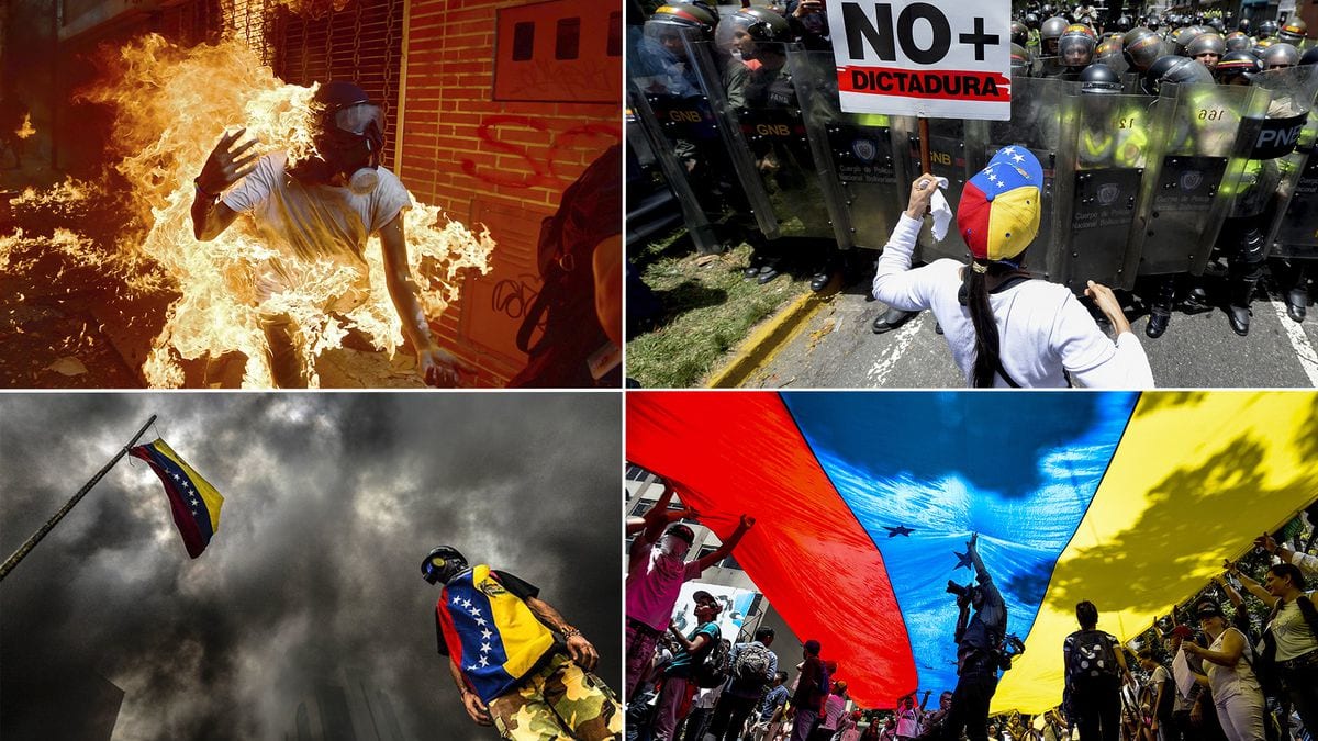 Vuelven las fuertes marchas de protestas contra el régimen de Maduro en Venezuela 