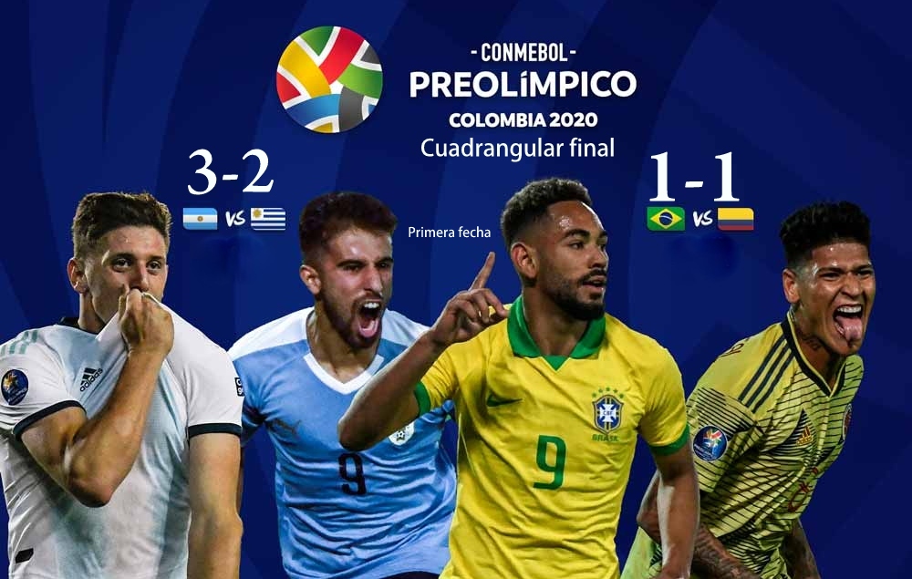 Brasil, Colombia, Argentina y Uruguay en el cuadrangular final en Bucaramanga, Col. 