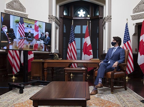 Reunión virtual Biden-Trudeau, indican que relaciones entre Canadá y EE.UU., van a mejorar   
