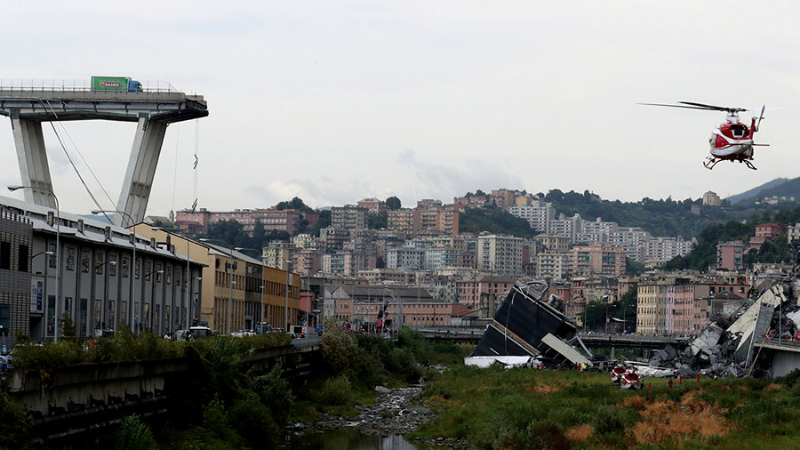 Tragedia por derrumbe de gigante puente en Italia ya deja 35 muertos 