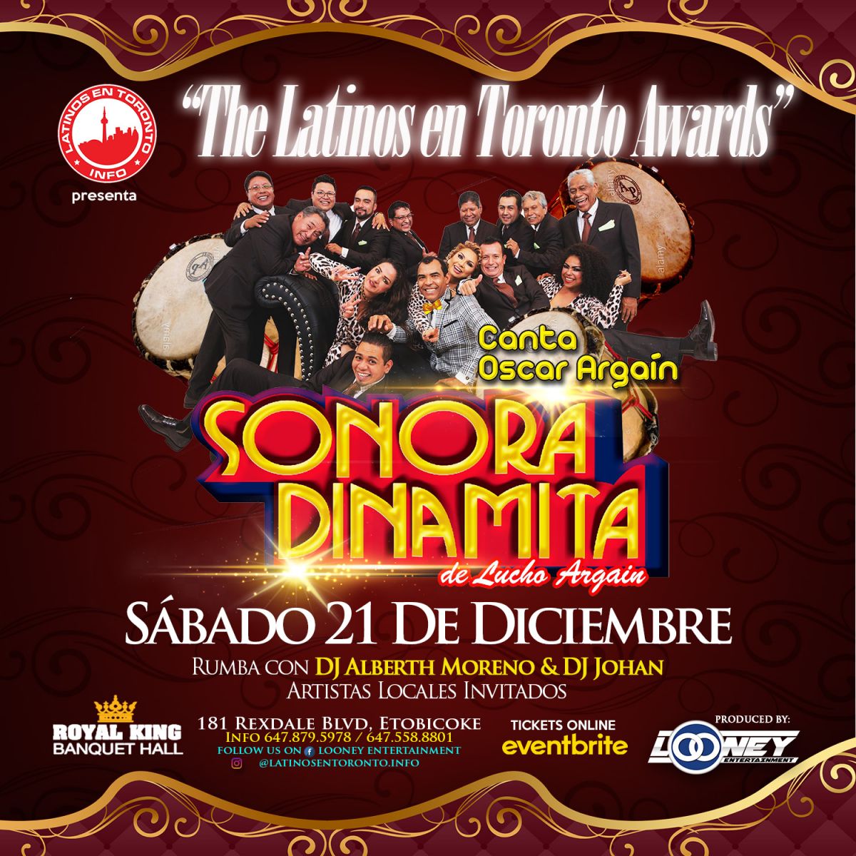  The Latinos en Toronto Awards con La Sonora Dinamita 