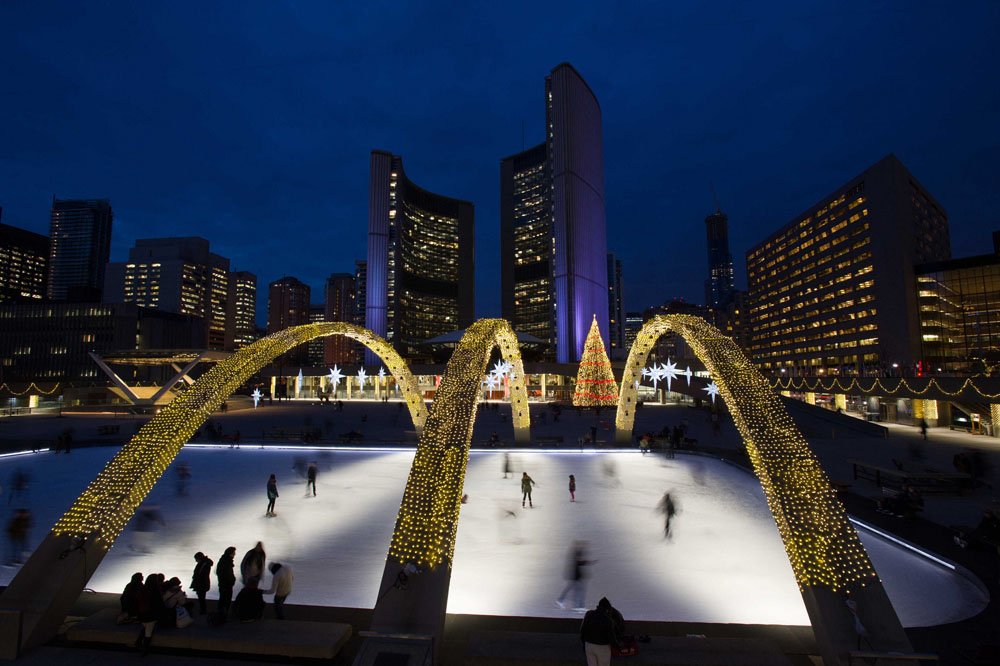 Listas las 50 pistas de patinaje sobre hielo al aire libre en Toronto 